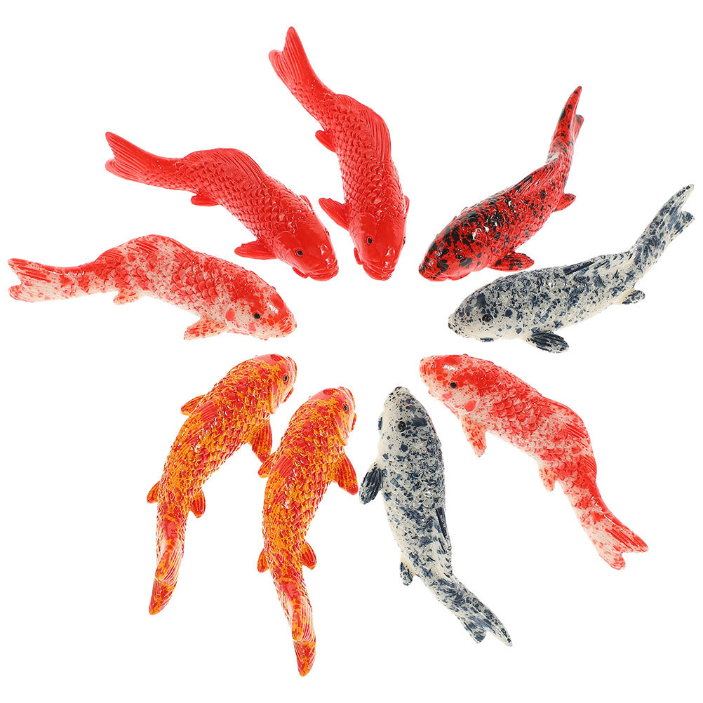 Aquarium Fish Koi - 10Pcs 미니 잉어 물고기 장식품 활기찬