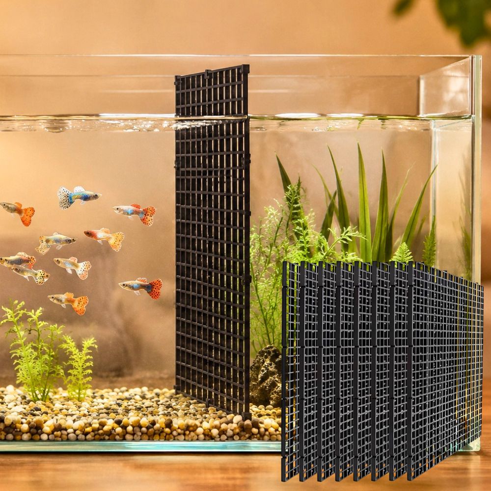 Aquarium Fish Elevator - 14개 검정색 플라스틱 수족관 그리드 메쉬(흡착컵