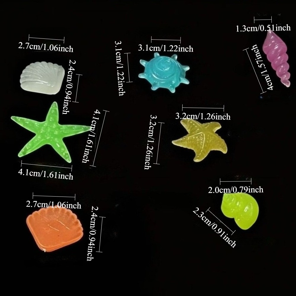 빛나는 해양석, 형광 조개껍데기, 화려한 불가사리 -  - Aquarium Fish Guppy 리뷰 및 가격