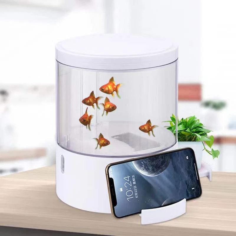 원형 다채로운 조명 데스크탑 어항 미니 싸움 어항, 작 - Aquarium Fish Goldfish 리뷰 및 가격