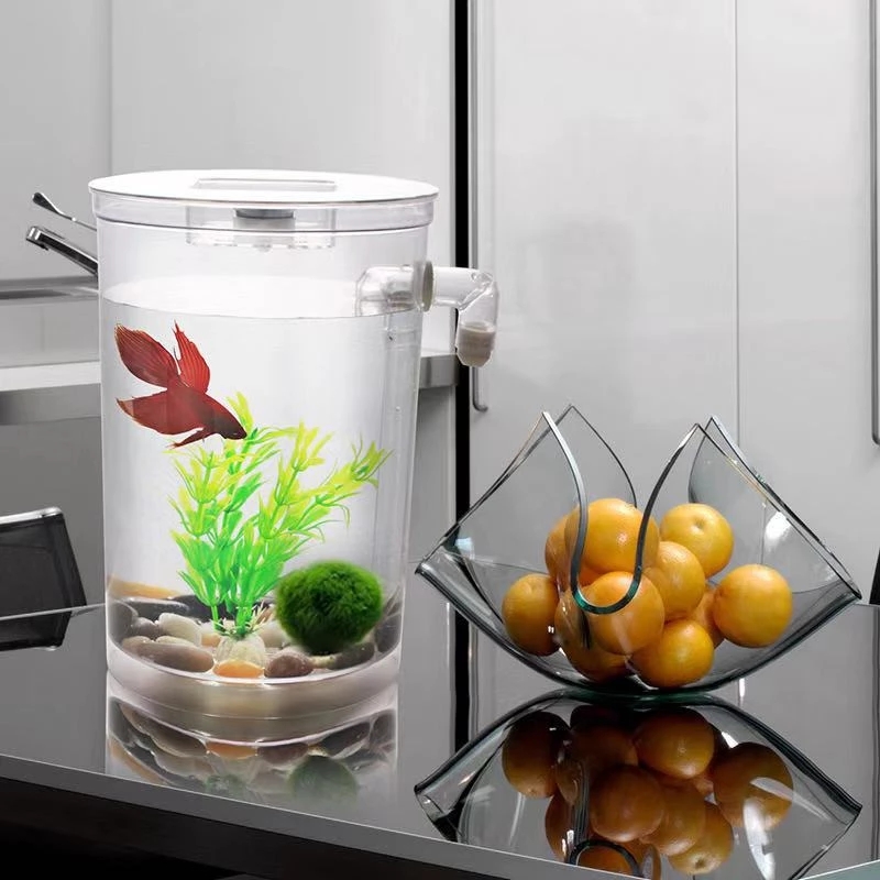 게으른 무료 물 변경 데스크탑 물고기 탱크 미니 크리  - Aquarium Fish Goldfish 리뷰 및 가격