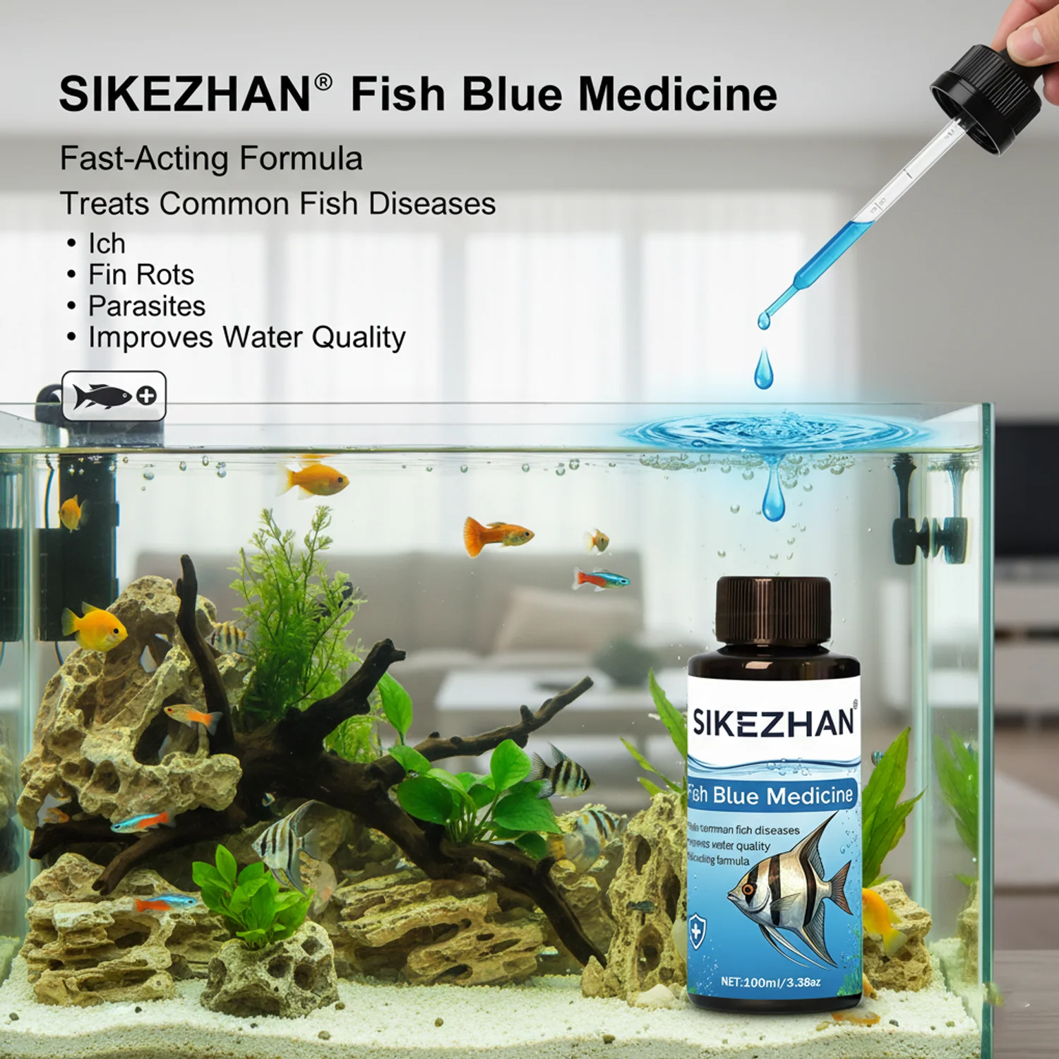 500ml 메틸렌 블루 용액 수족관 어류 치료제 항균  - Algae Scraper Blade 리뷰 및 가격
