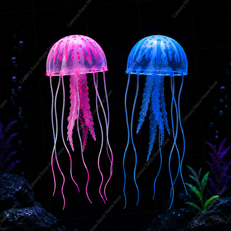 창의적인 시뮬레이션된 떠다니는 형광 발광 효과 해파리  - Aquarium Fish Guppy 리뷰 및 가격