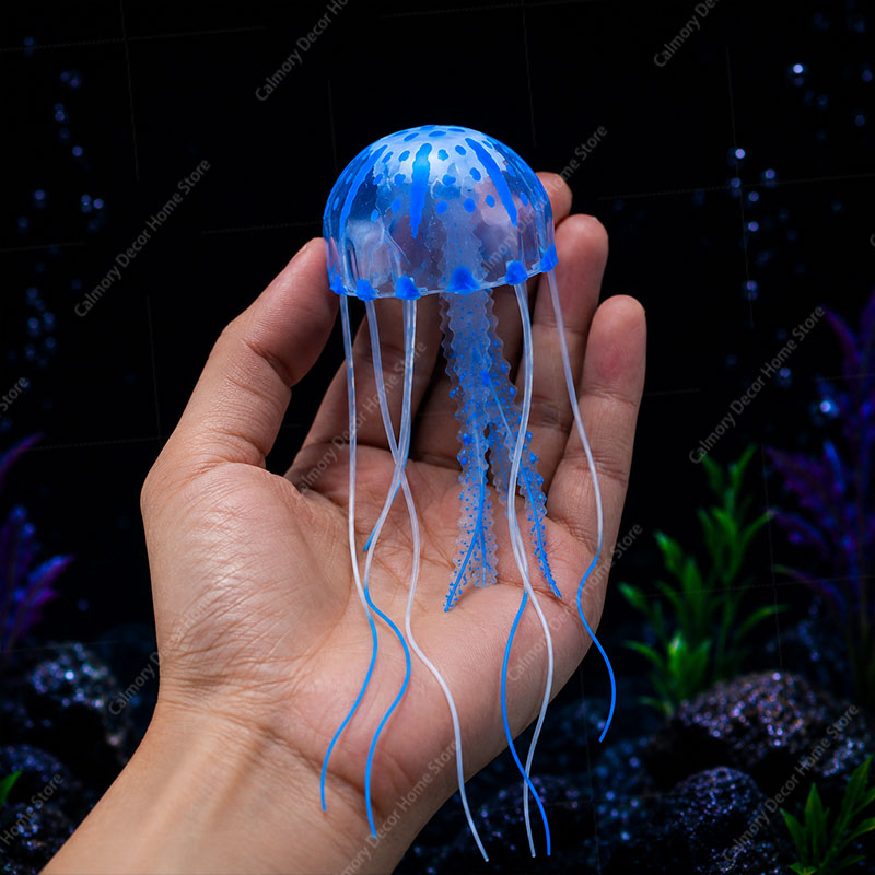 창의적인 시뮬레이션된 떠다니는 형광 발광 효과 해파리  - Aquarium Fish Guppy 리뷰 및 가격
